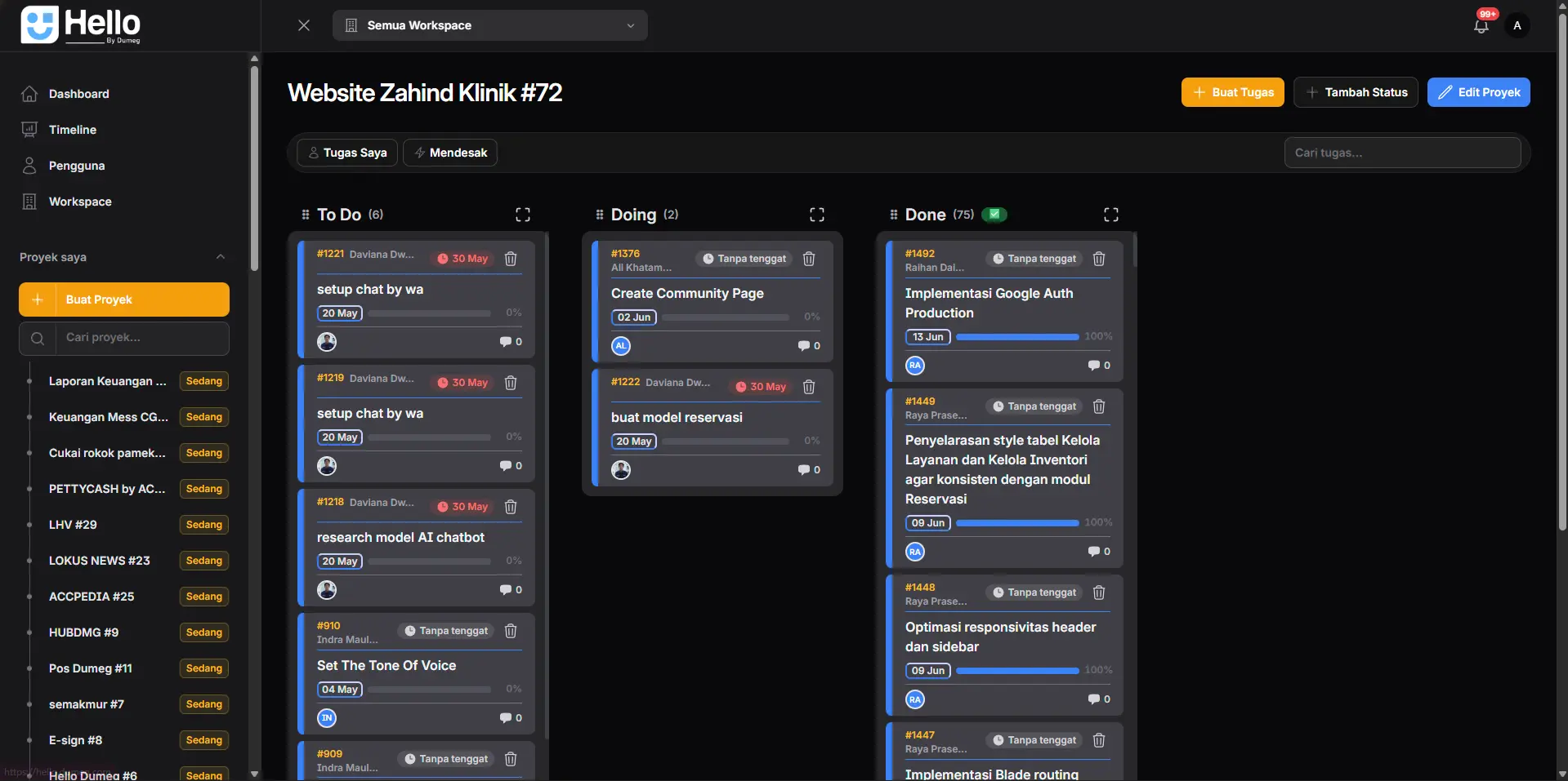 Project Management Kanban Board